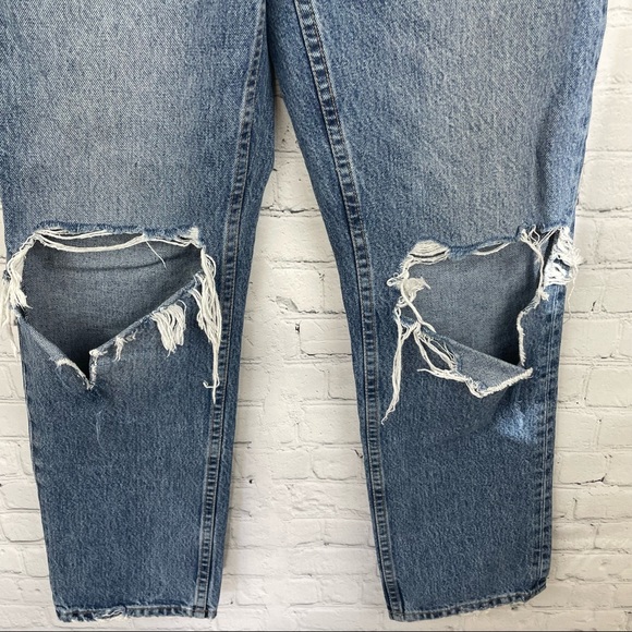 TOPSHOP Button Fly Ripped Dad Jeans size 26x30 - Picture 4 of 8